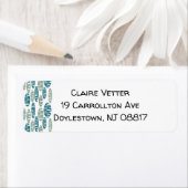 Retro Blue Holey Ovalen Etiket (Insitu)