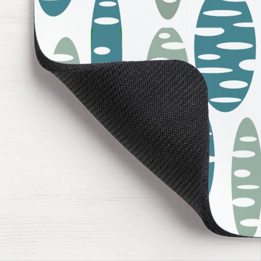 Retro Blue Holey Ovalen Muismat (Hoek)