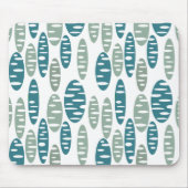 Retro Blue Holey Ovalen Muismat (Voorkant)