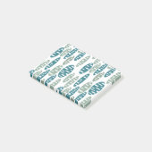 Retro Blue Holey Ovalen Post-it® Notes (Schuin)