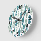 Retro Blue Holey Ovalen Ronde Klok (Hoek)
