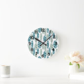 Retro Blue Holey Ovalen Ronde Klok (Huis)