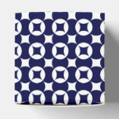 Retro Blue Interlocking Circles Geometrische overb Bedankdoosjes (Bovenkant)