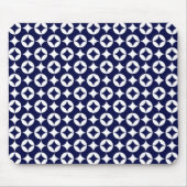 Retro Blue Interlocking Circles Geometrische overb Muismat (Voorkant)