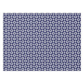 Retro Blue Interlocking Circles Geometrische overb Tafelkleed (Voorkant (Horizontaal))
