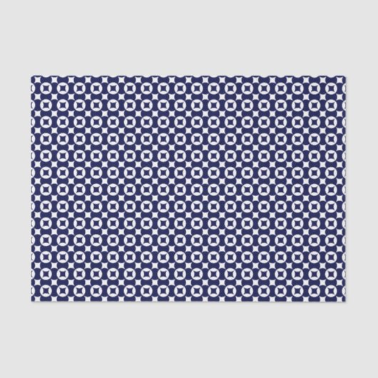 Retro Blue Interlocking cirkels geometrisch patroo Tissuepapier (Voorkant)