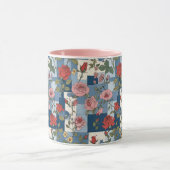 Retro Blue Jean Denim Patchwork met Rozen Mok (Midden)