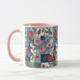 Retro Blue Jean Denim Patchwork met Rozen Mok