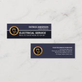 Retro Blue Layers Professional Gold Power Plug Mini Visitekaartje (Voorkant / Achterkant)