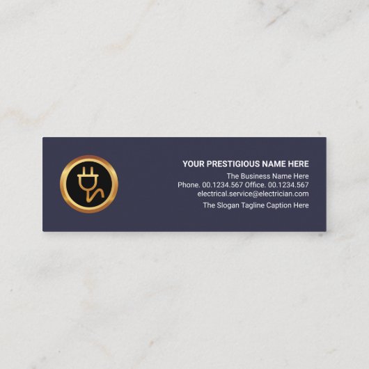 Retro Blue Layers Professional Gold Power Plug Mini Visitekaartje (Achterkant)