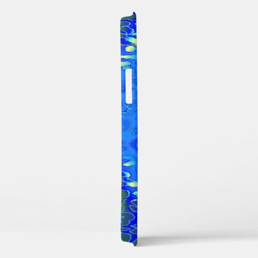 Retro Blue Leopard Print Skin Case-Mate iPhone Case (Achterkant / Rechts)