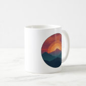 Retro Blue Mountain Sunset | Nature Watercolor Art Koffiemok (Voorkant rechts)