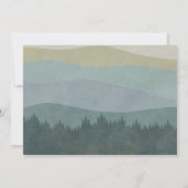 Retro Blue Mountains & Forest Foto Bruiloft Save The Date (Achterkant)
