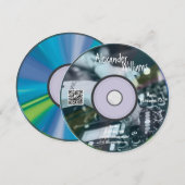 Retro Blue Music Producer CD DJ Business Card Kaart (Voorkant / Achterkant)