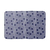 Retro Blue Navy Japan driehoek geometrisch patroon Badmat (Voorkant)
