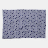 Retro Blue Navy Japan driehoek geometrisch patroon Theedoek (Horizontaal)