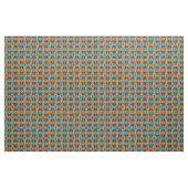 Retro Blue, Oranje en bruin Stof (Yard (91,4 cm))