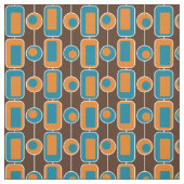 Retro Blue, Oranje en bruin Stof (Swatch)