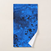 Retro Blue Paint Splatter Bad Handdoek (Handdoek)
