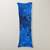 Retro Blue Paint Splatter Body kussen (Voorkant Verticaal)