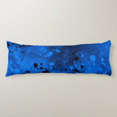 Retro Blue Paint Splatter Body kussen (Voorkant)