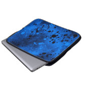 Retro Blue Paint Splatter Laptop Sleeve (Voorkant onderkant)