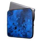 Retro Blue Paint Splatter Laptop Sleeve (Voorkant Links)