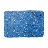 Retro Blue Paisley Bandana Pattern Badmat (Voorkant)