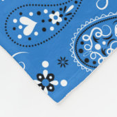 Retro Blue Paisley Bandana Pattern Fleece Deken (Hoek)