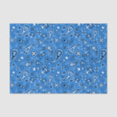 Retro Blue Paisley Bandana Pattern Tissuepapier (Voorkant)