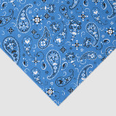 Retro Blue Paisley Bandana Pattern Tissuepapier (Detail)