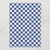 Retro Blue & Pink Checkered Santa Claus Christmas Kaart (Achterkant)