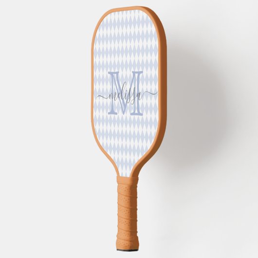 Retro Blue Pink Diamond Shape Patroon Pickleball Paddle (Links)