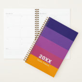 Retro Blue Purple Plum Orange Stripe 2026 Name Planner (Display)