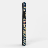 Retro Blue Red Leopard Print Skin Case-Mate iPhone Case (Achterkant/rechts)