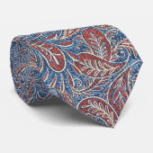 Retro Blue Red Paisley Pattern Stropdas (Opgerold)