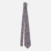 Retro Blue Red Paisley Pattern Stropdas (Achterkant)