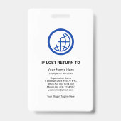 Retro Blue Red Shade Columns Fotopersonele verplee Badge (Achterkant)