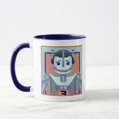 Retro Blue Robot Kinder Mok (Links)