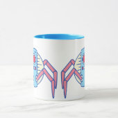 Retro Blue Robot Spider Walker Illustratie Mok (Midden)