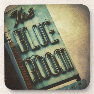 Retro Blue Room Cocktail Lounge Sign. Bier Onderzetter