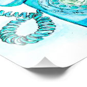 Retro Blue Rotary Telephone Art Print  Foto Afdruk (Hoek)