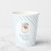 Retro Blue Santa Baby kerst baby shower Papieren Bekers (Voorkant)