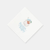 Retro Blue Santa Baby kerst baby shower Servet (Hoek)