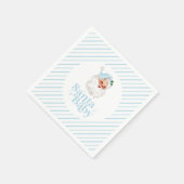 Retro Blue Santa Baby kerst baby shower Servet (Hoek)