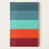 Retro Blue Scarlet Burgundy Stripe 2026 Name Planner (Achterkant)