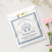 Retro Blue Seashells & Wedding Bells Bachelorette Bedankzakje (Gezegeld)