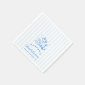 Retro Blue Seashells & Wedding Bells Bachelorette Servet (Hoek)