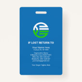 Retro Blue Shades Column Company Photo-sjabloon Badge (Achterkant)