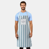 Retro Blue Snoep Stripes Apron Schort (Gedragen)